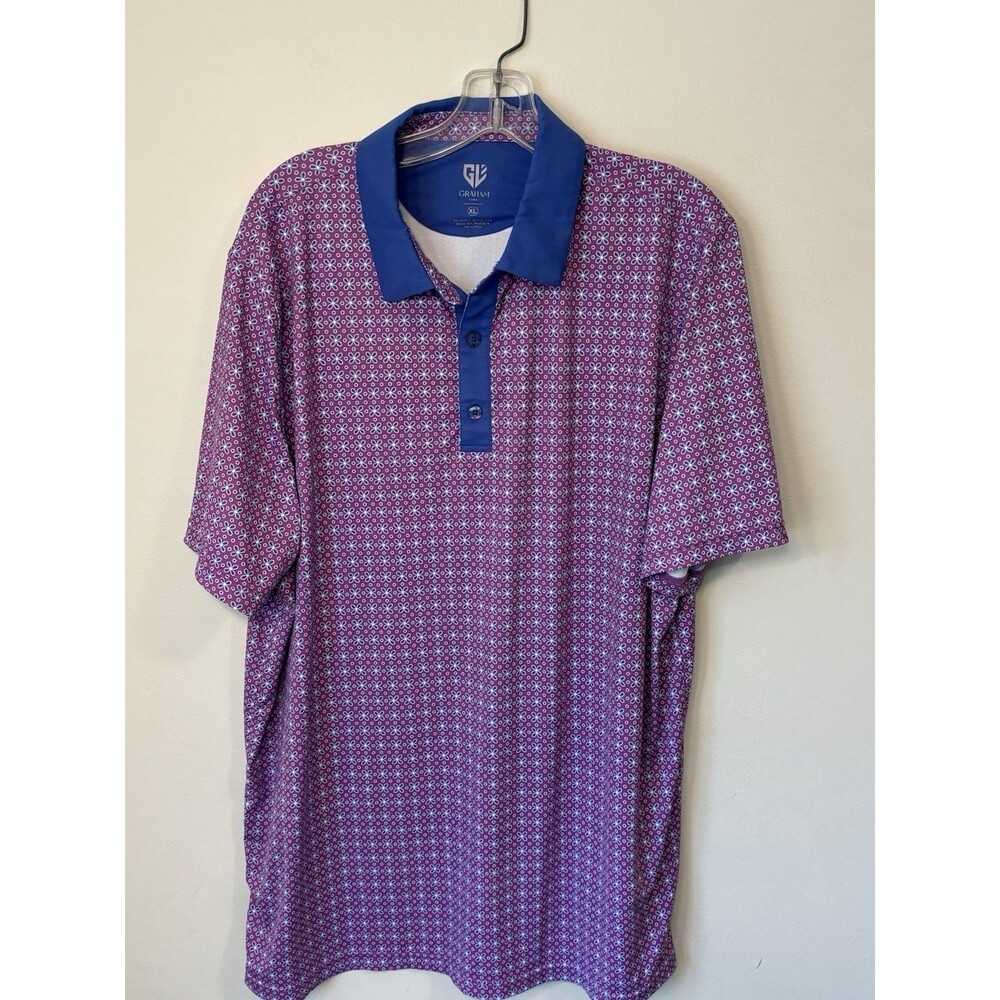 Graham Luxe Men's XL Short Sleeve Polo  Pattern Golf Shirt